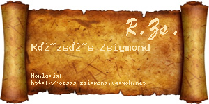 Rózsás Zsigmond névjegykártya